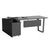 ADRIANO Black Executive Office Desk Reversible 165-180cm - Black Concrete
