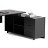ADRIANO Black Executive Office Desk Reversible 165-180cm - Black Concrete