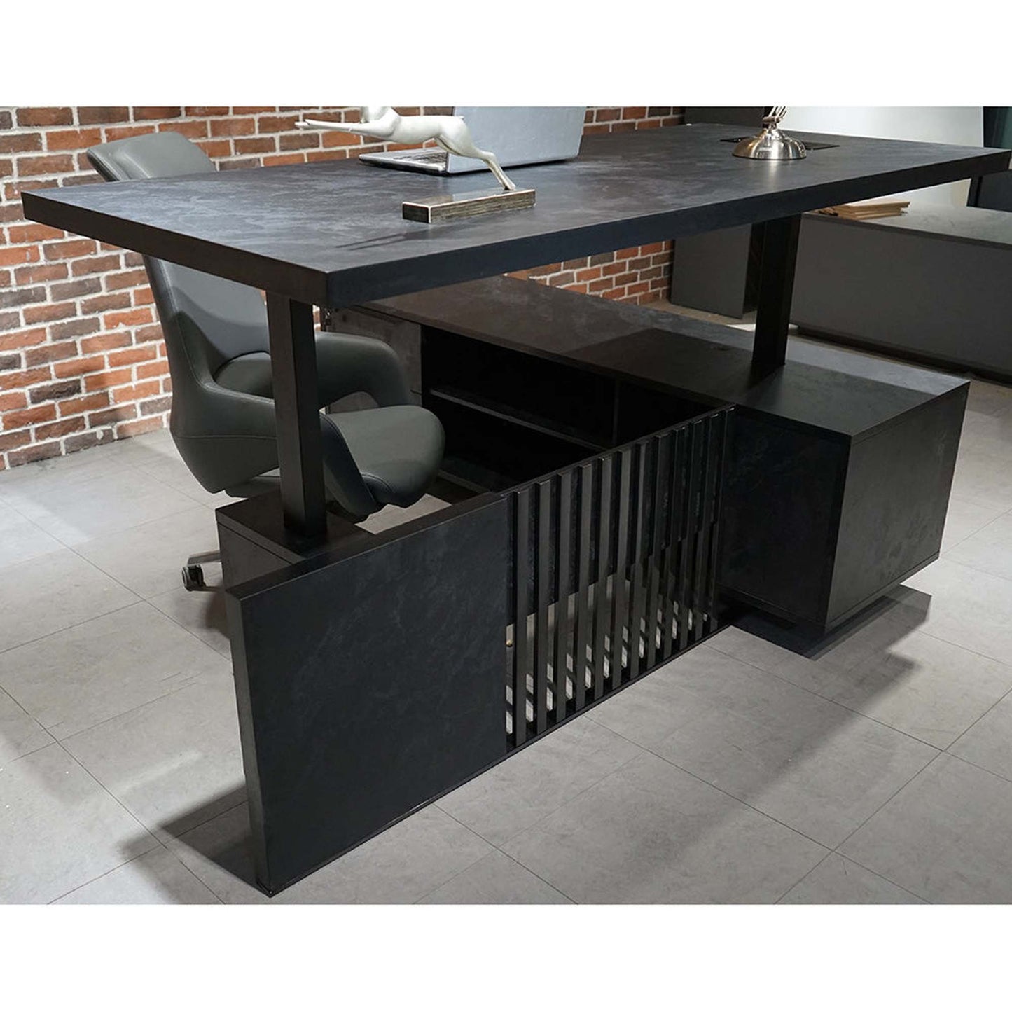 DAXTON Executive Desk with Left Return with Lift 200cm - Black