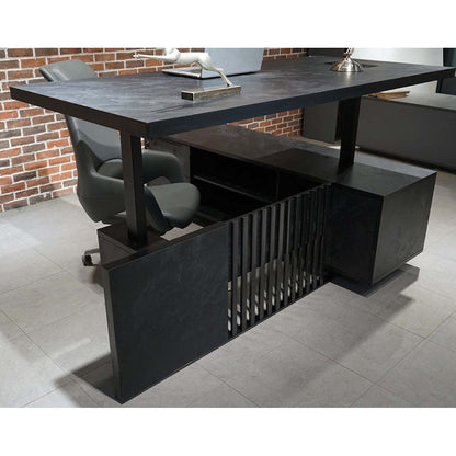 DAXTON Executive Desk with Left Return with Lift 200cm - Black
