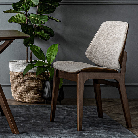 ERZA Dining Chair - Walnut & Grey