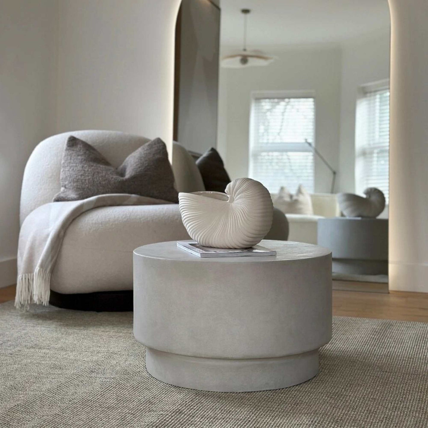 ROCCO Indoor & Outdoor Coffee Table 60cm - White Concrete