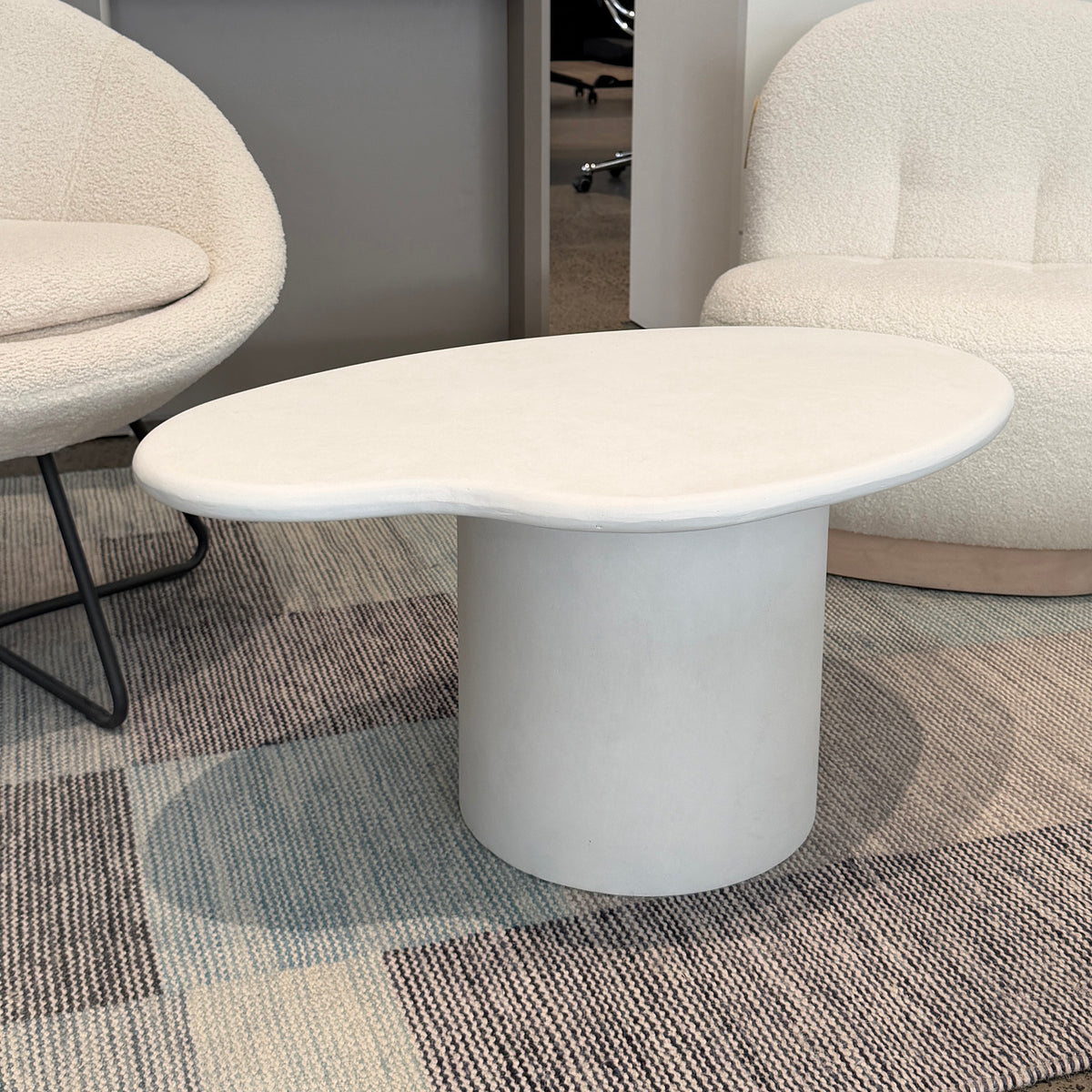 ROCCO Indoor & Outdoor Coffee Table 87cm - White Concrete
