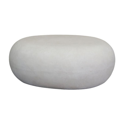 ROCCO Indoor & Outdoor Pebble Coffee Table 73cm - White Concrete