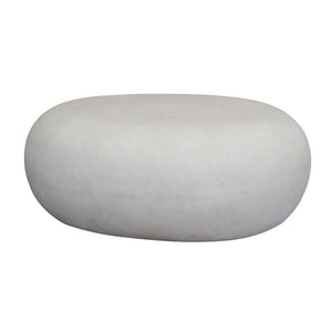 ROCCO Indoor & Outdoor Pebble Coffee Table 73cm - White Concrete