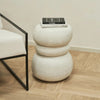 ROCCO Indoor & Outdoor Side Table Stool 37cm - White Concrete