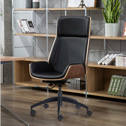 TYLER High Back Office Chair - Walnut & Black