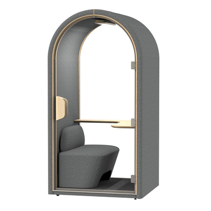DUKE Single Seater Acoustic Office Silent Booth Pod - Charcoal
