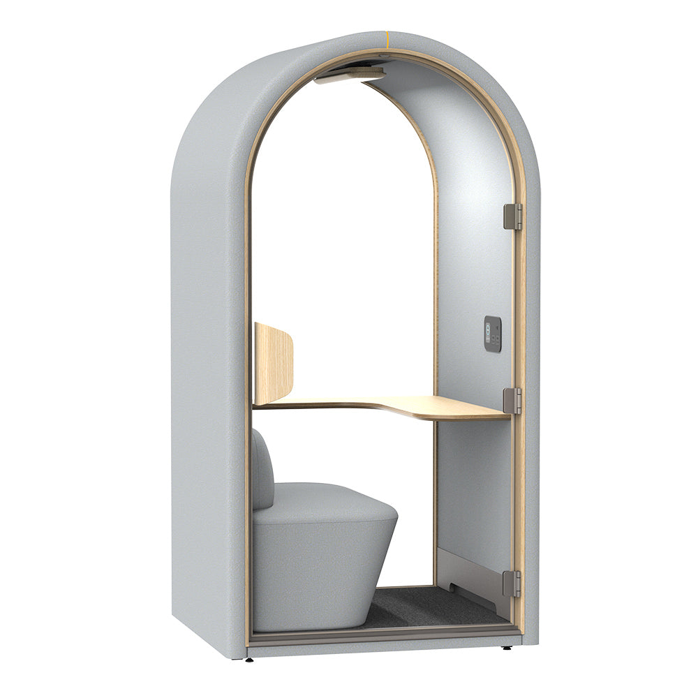 DUKE Single Seater Acoustic Office Silent Booth Pod - Silver