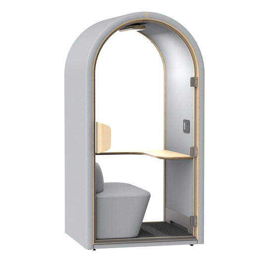 DUKE Single Seater Acoustic Office Silent Booth Pod - Silver