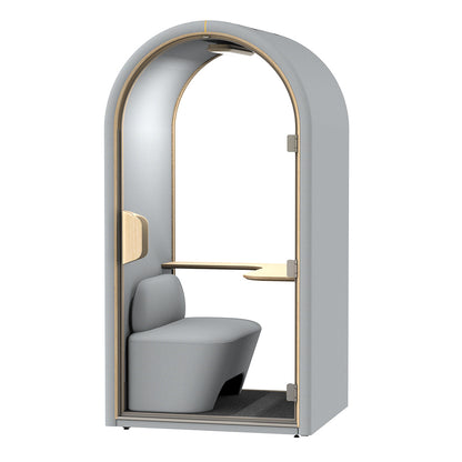 DUKE Single Seater Acoustic Office Silent Booth Pod - Silver