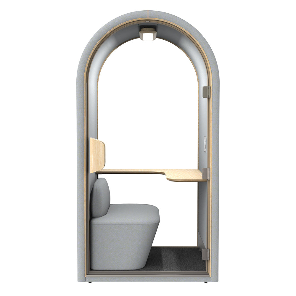 DUKE Single Seater Acoustic Office Silent Booth Pod - Silver