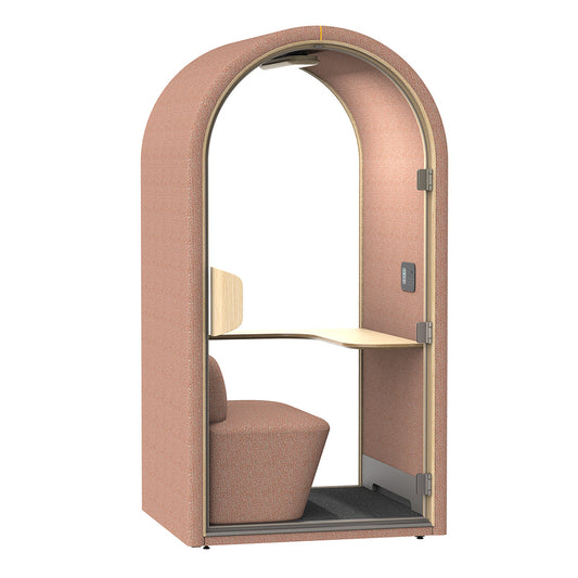 DUKE Single Seater Acoustic Office Silent Booth Pod - Terracotta