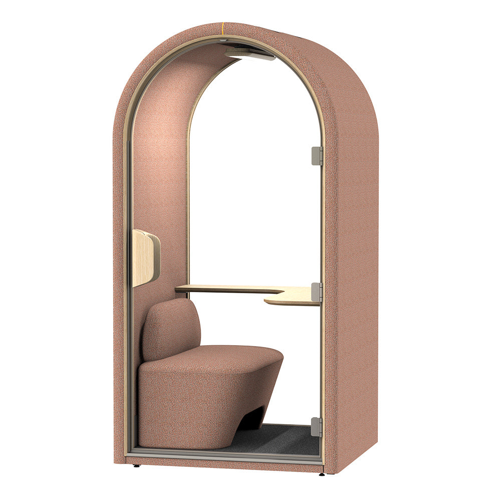DUKE Single Seater Acoustic Office Silent Booth Pod - Terracotta