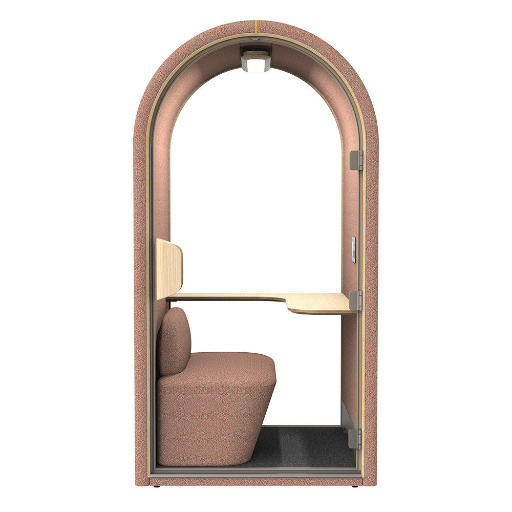 DUKE Single Seater Acoustic Office Silent Booth Pod - Terracotta