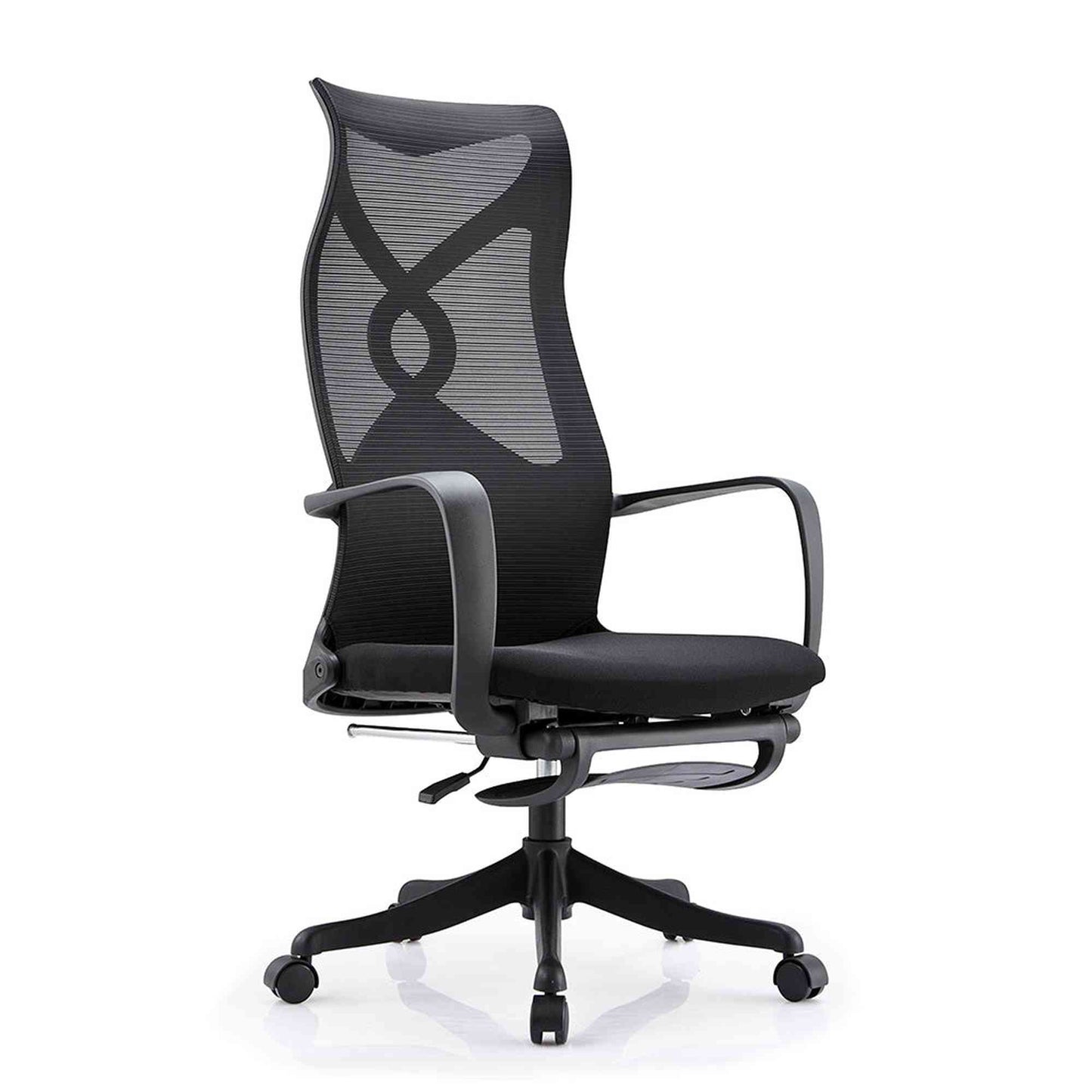 Murry  High Back Office Chair with Retractable Footrest - Black
