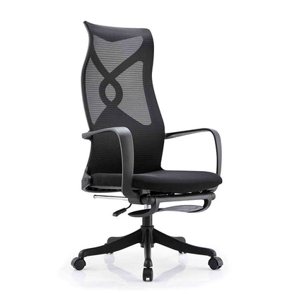 Murry  High Back Office Chair with Retractable Footrest - Black
