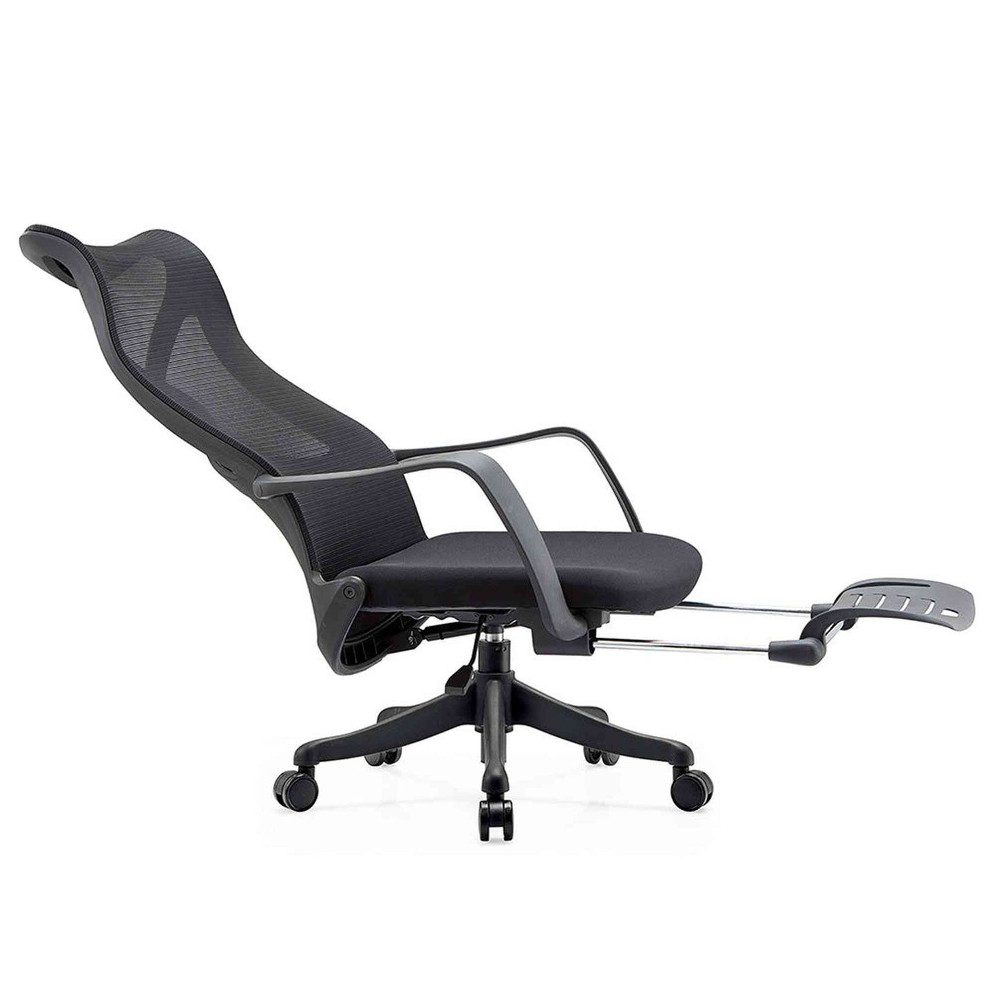 Murry  High Back Office Chair with Retractable Footrest - Black