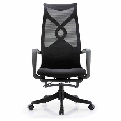 Murry  High Back Office Chair with Retractable Footrest - Black