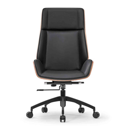 TYLER High Back Office Chair - Walnut & Black