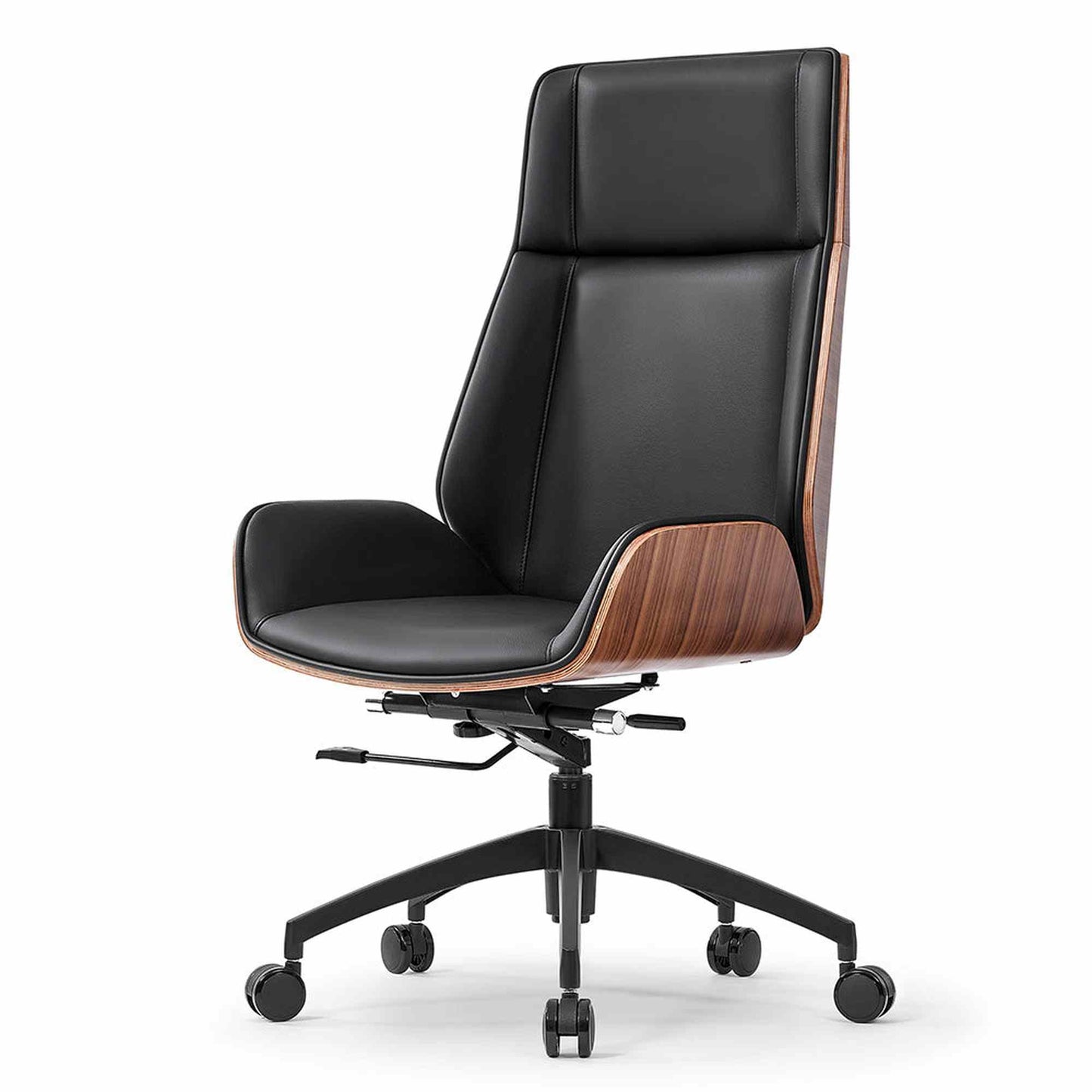 TYLER High Back Office Chair - Walnut & Black