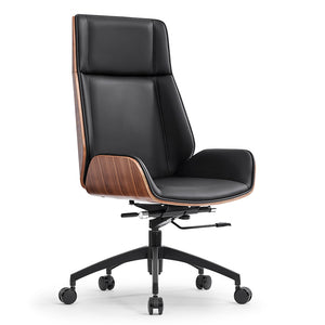 TYLER High Back Office Chair - Walnut & Black