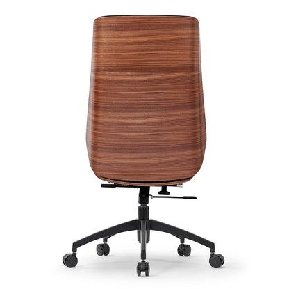 TYLER High Back Office Chair - Walnut & Black