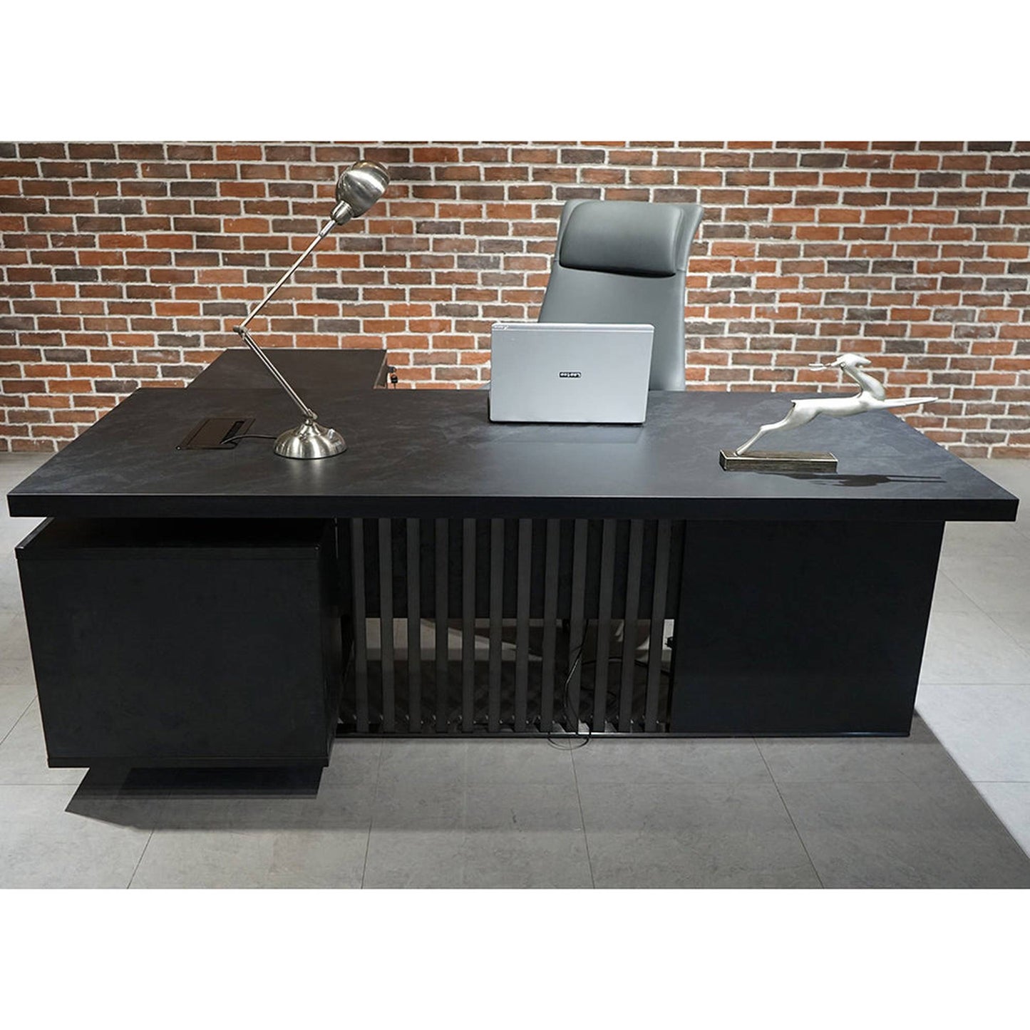 DAXTON Executive Desk with Right Return with Lift 200cm - Black