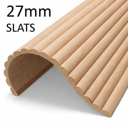 WOODFLEX Flexible Wooden Slat Wall Panel - Oak Veneer - 2700mm x 600mm - Half Round