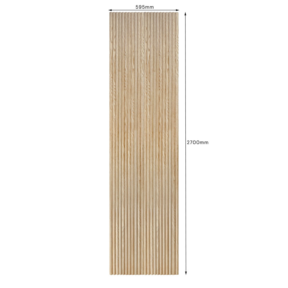 WOODFLEX Flexible Wooden Slat Wall Panel - Oak Veneer - 2700mm x 600mm - Mini Half Round