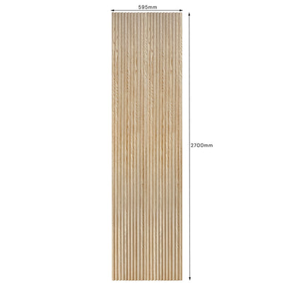 WOODFLEX Flexible Wooden Slat Wall Panel - Oak Veneer - 2700mm x 600mm - Mini Half Round