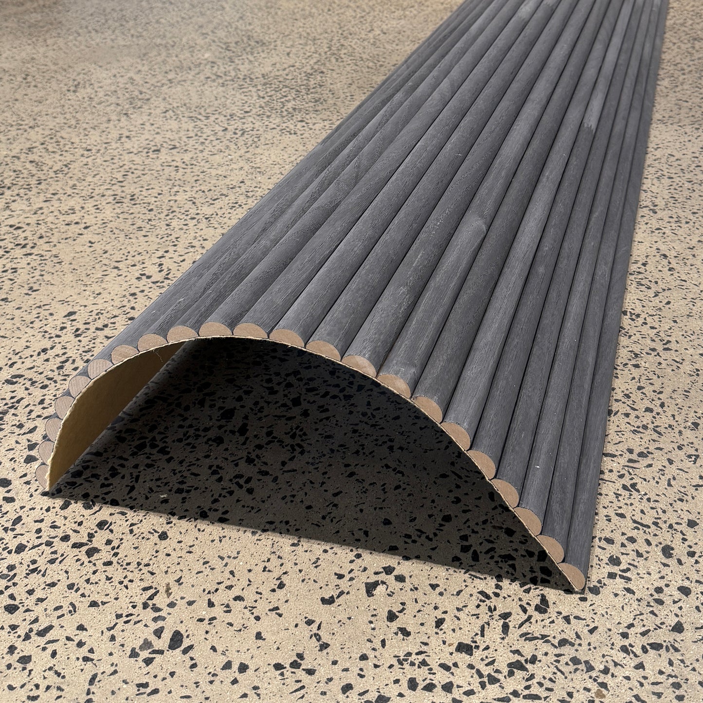 WOODFLEX Flexible Wooden Slat Wall Panel - Black - 2700mm x 600mm - Half Round 27mm