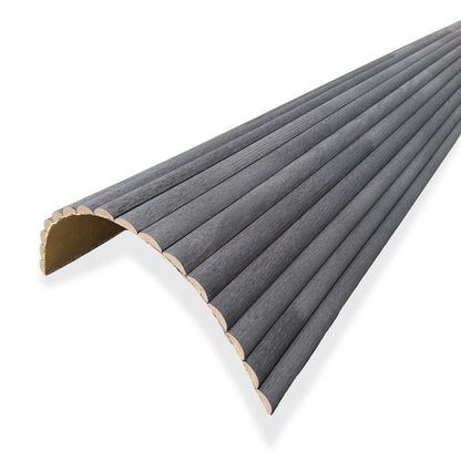 WOODFLEX Flexible Wooden Slat Wall Panel - Black Oak - 2700mm x 600mm - Half Round 37mm