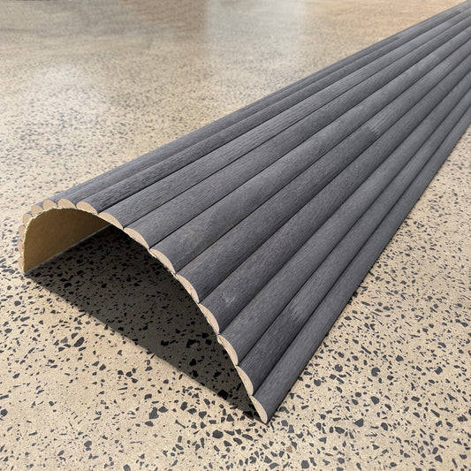 WOODFLEX Flexible Wooden Slat Wall Panel - Black Oak - 2700mm x 600mm - Half Round 37mm