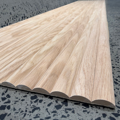 WOODFLEX Flexible Wooden Slat Wall Panel - Oak Veneer - 2700mm x 600mm - Half Round 37mm
