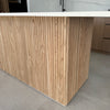 WOODFLEX Flexible Wooden Slat Under Bench Counter Panel - Oak Veneer - 900mm x 600mm - Half Round