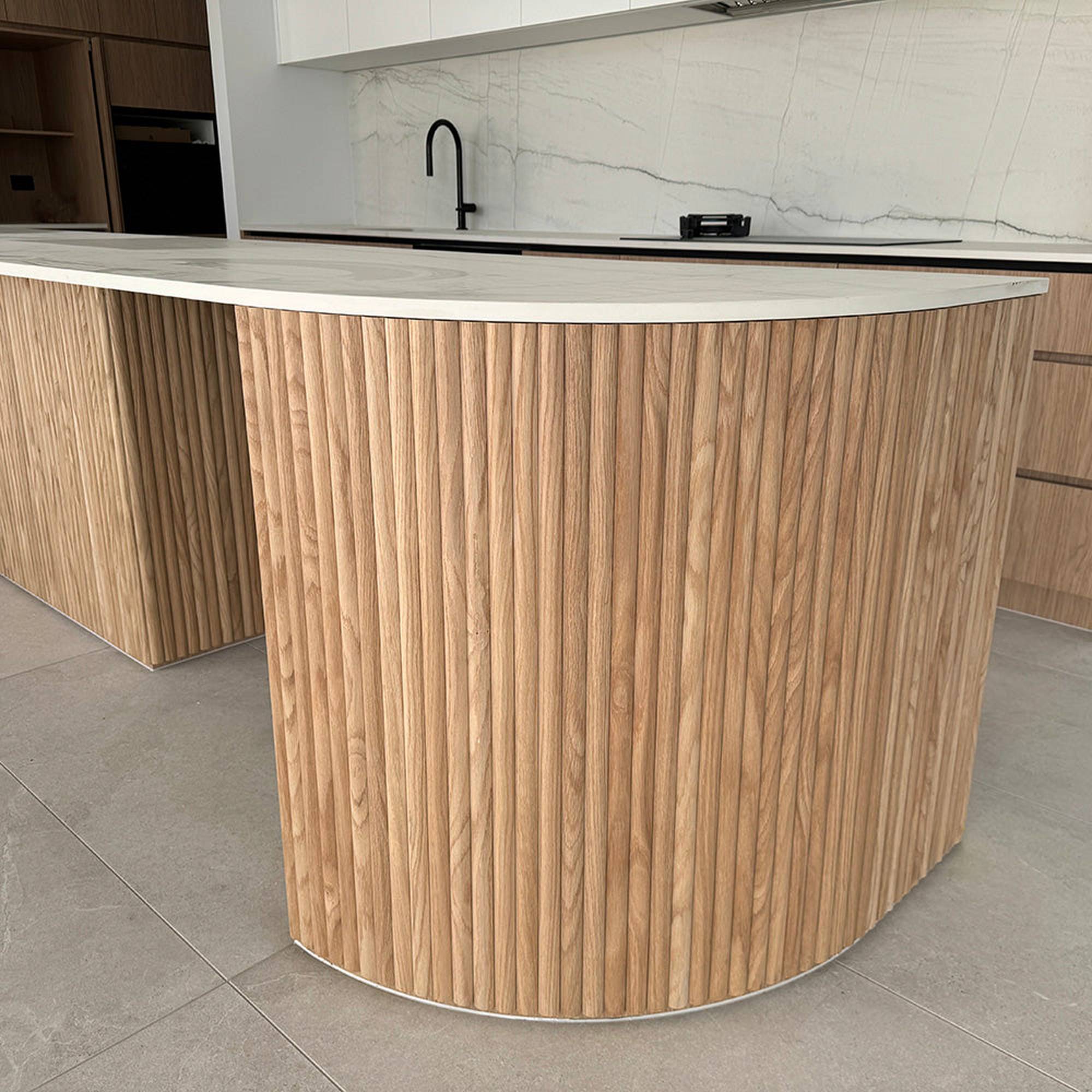 Bench Panel WOODFLEX Flexible Wooden Slat Under Bench Counter Panel - Oak Veneer ...