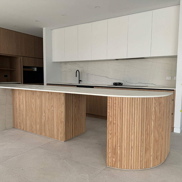 Counter Panel Sample WOODFLEX Flexible Wooden Slat Under Bench Counter Panel - Oak Veneer ...