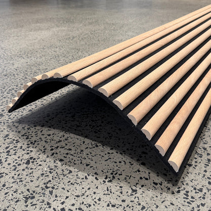 WOODFLEX Flexible Acoustic Slat Wall Panel - Half Round Oak Veneer - 2700mm x 600mm