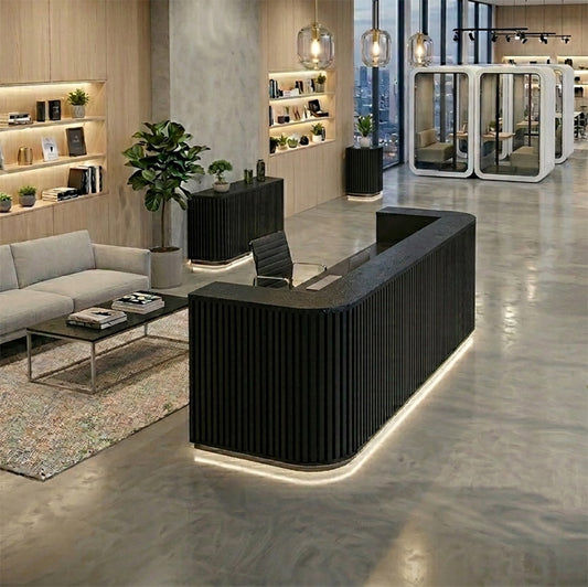 HALO Reception Desk 240cm - Black