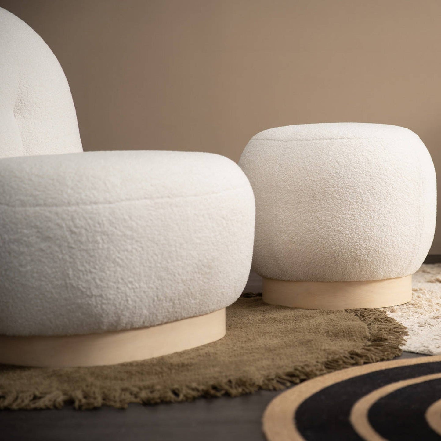 HELIA Boucle Lounge Chair - Off White