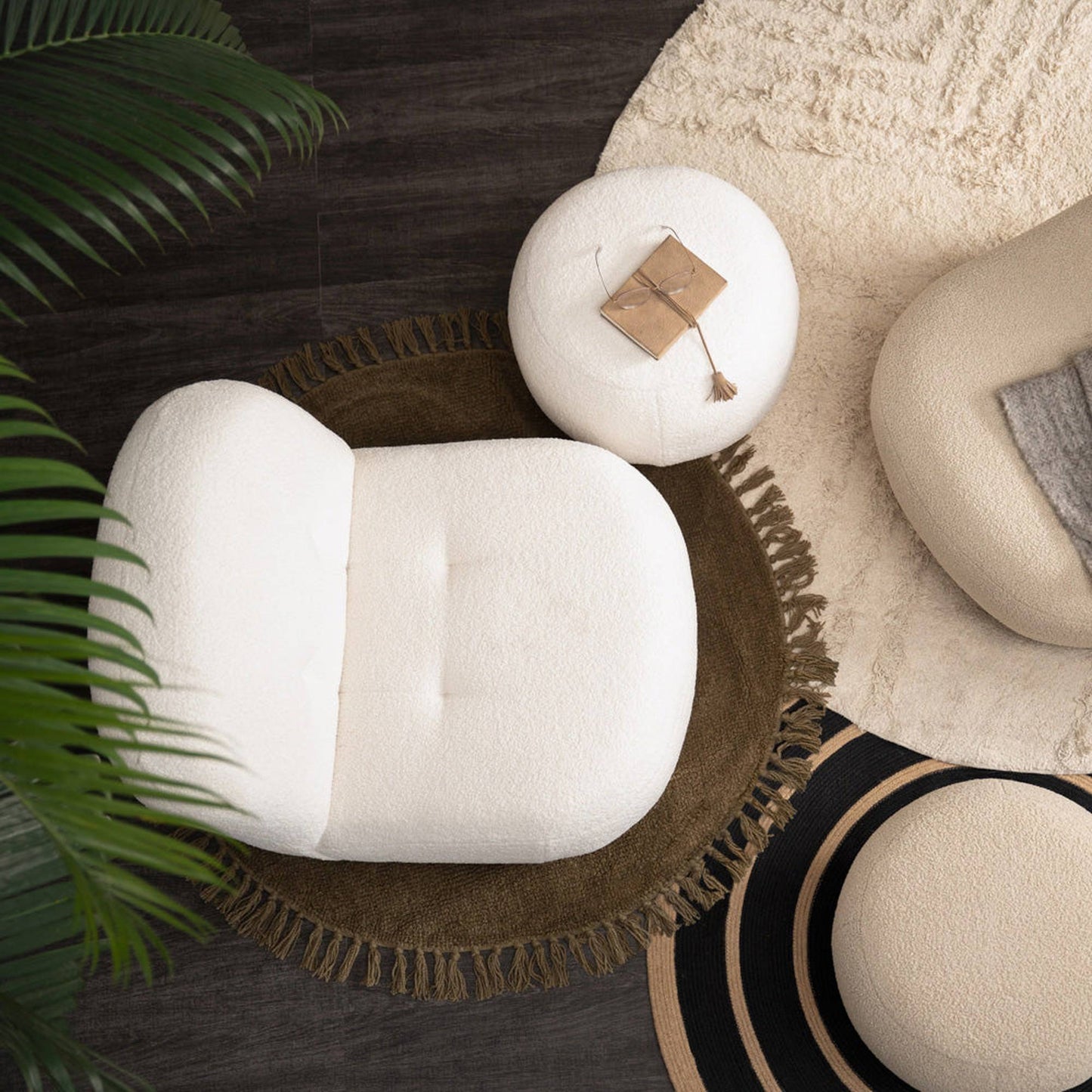 HELIA Boucle Lounge Chair - Off White