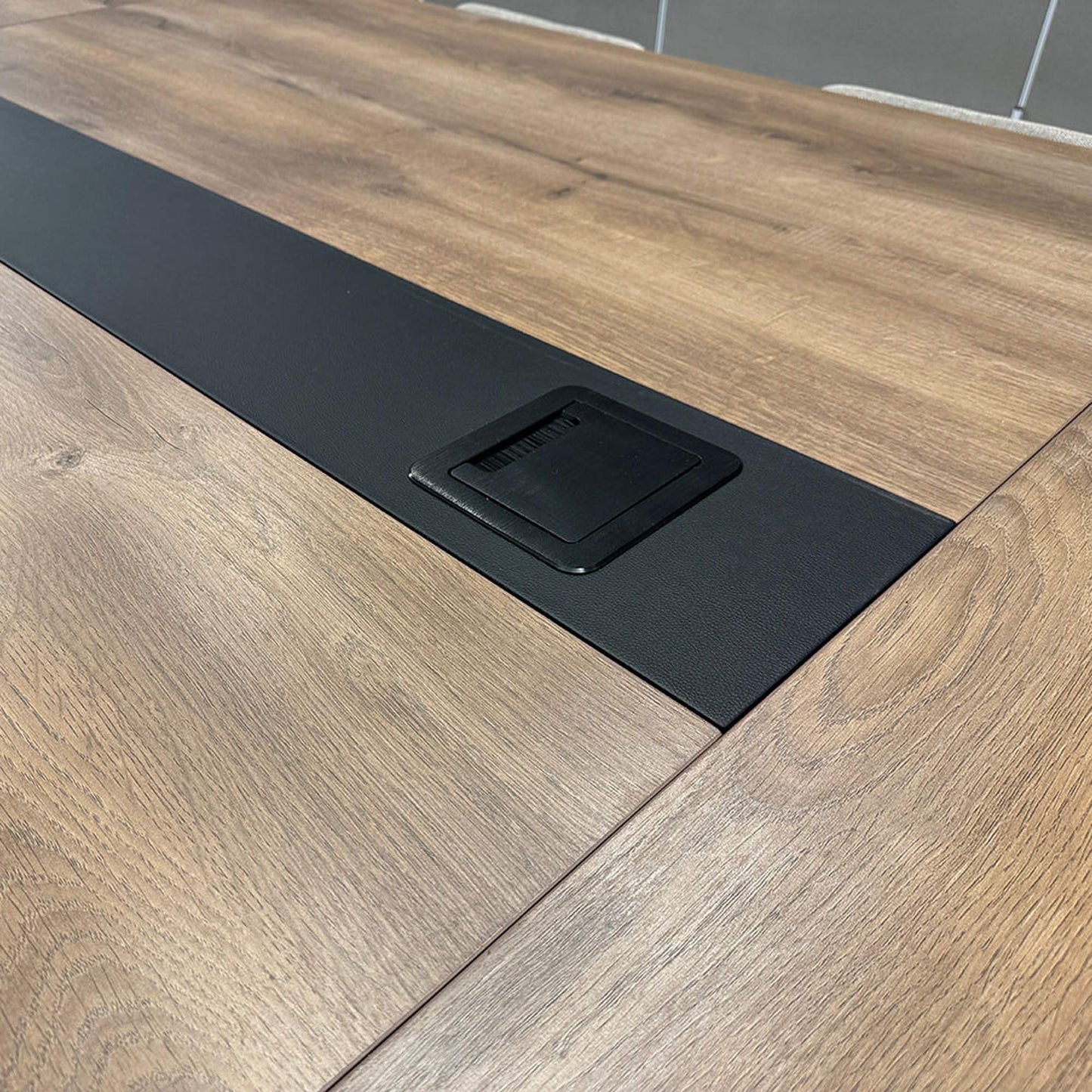VIDAL Boardroom Table 3.6m x 1.2m - Warm Oak & Black