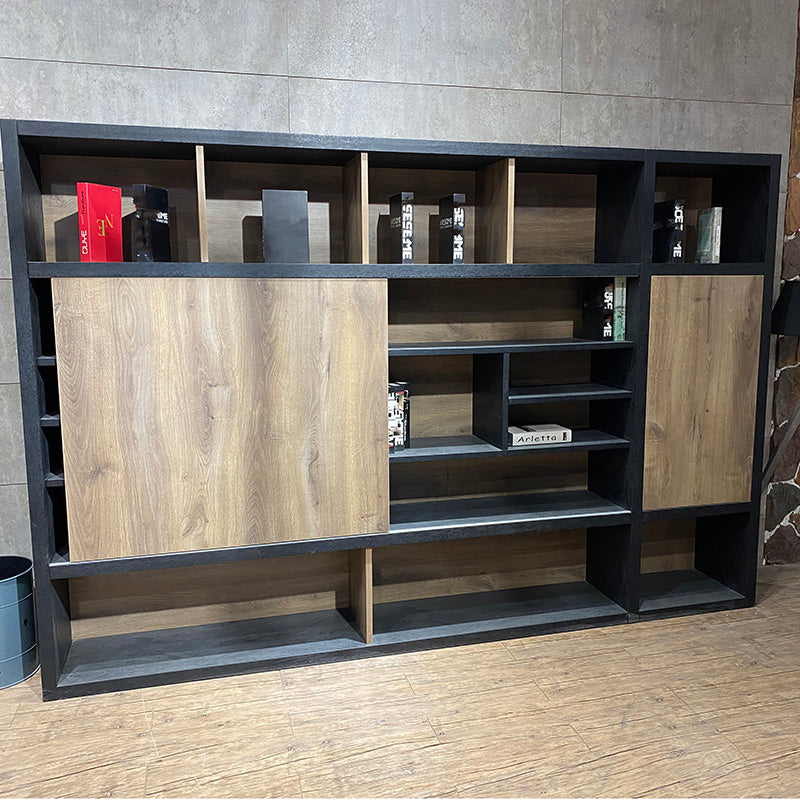 PHOENIX Display Wall Unit 3.0M - Warm Oak & Black – Modern Furniture