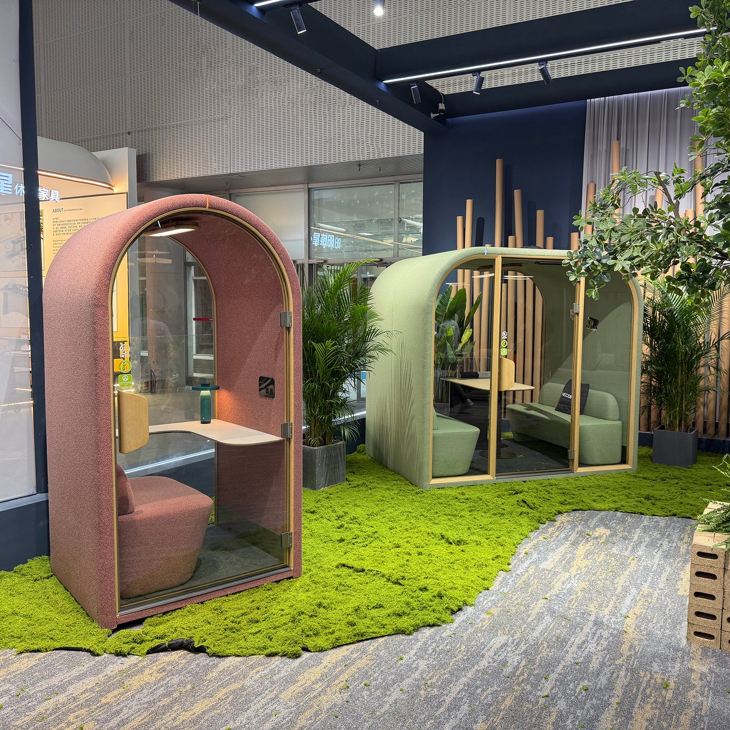 DUKE Single Seater Acoustic Office Silent Booth Pod - Green