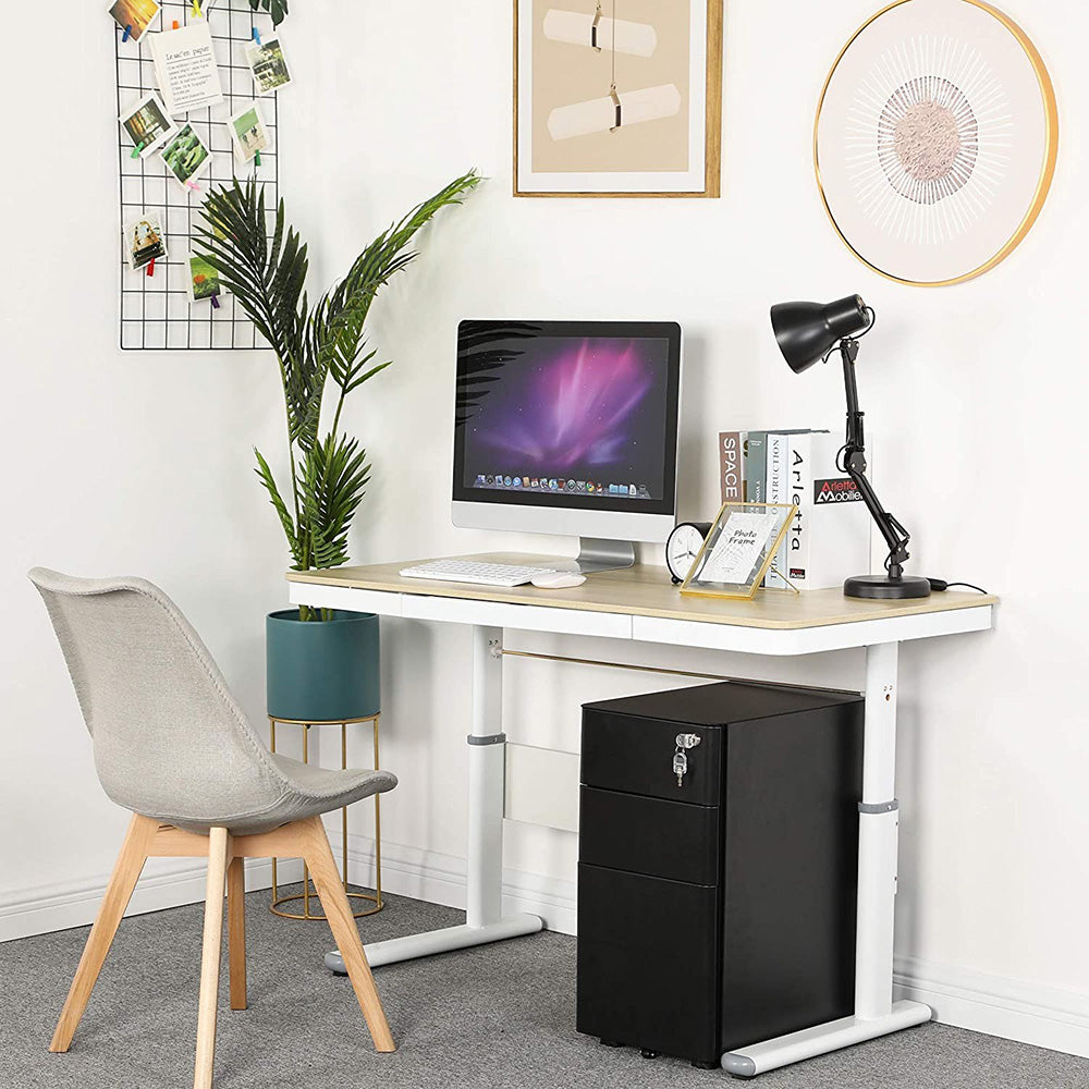 MARLO 3 Drawer Slim Mobile Pedestal Cabinet - Black