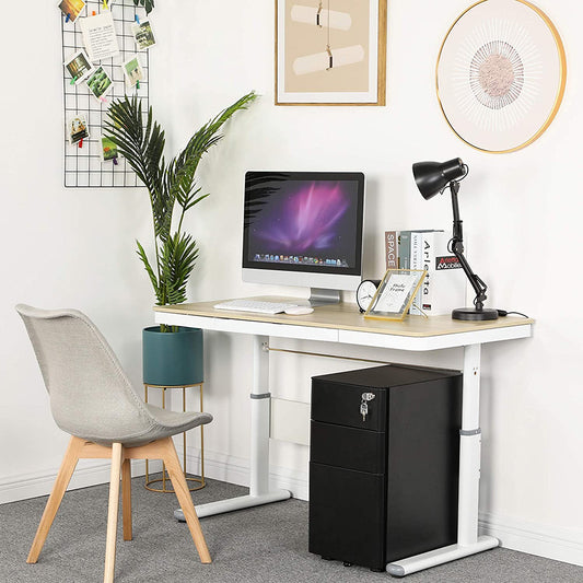 MARLO 3 Drawer Slim Mobile Pedestal Cabinet - Black