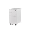 MARLO 3 Drawer Slim Mobile Pedestal Cabinet - White
