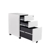 MARLO 3 Drawer Slim Mobile Pedestal Cabinet - White