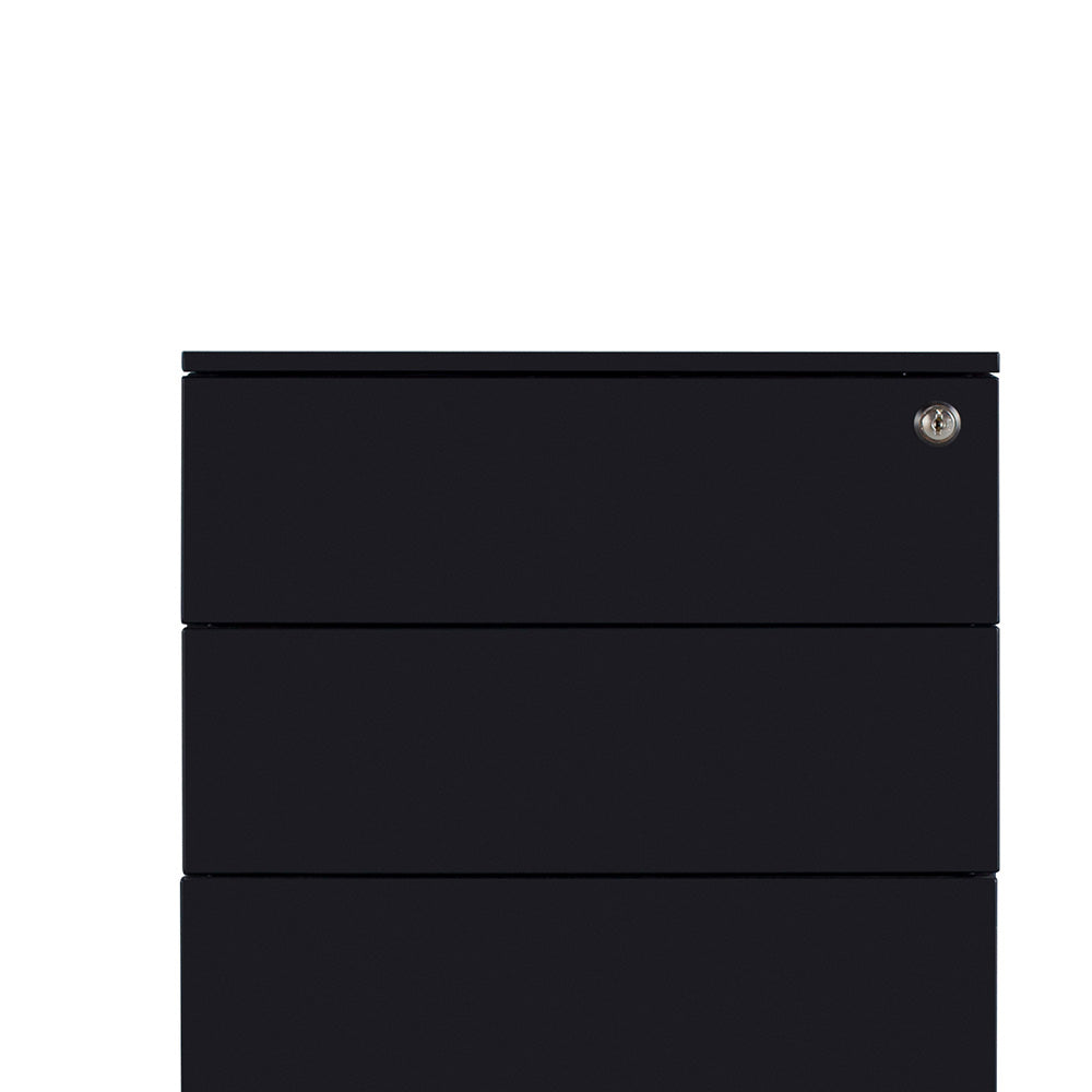 MARLO 3 Drawer Mobile Pedestal Cabinet - Black